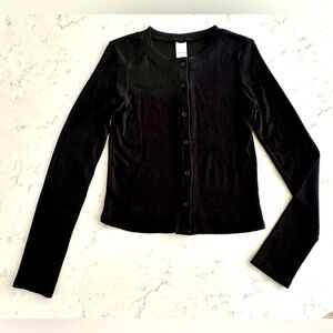 Nordstrom Girls - Black Lightweight Button up Cardigan - Size 14/16 (XL)